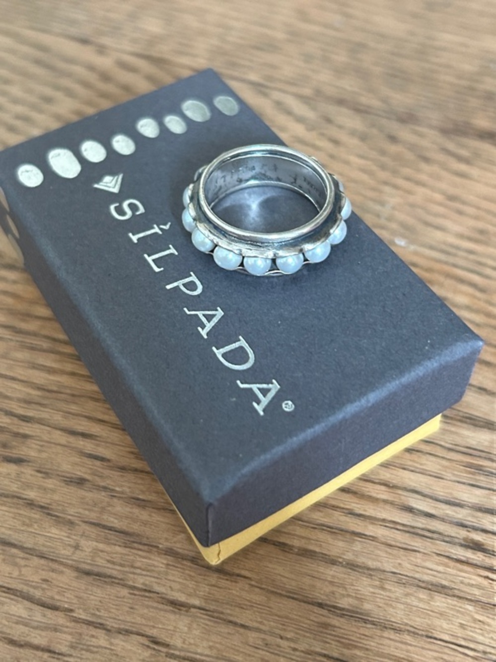 Silpada .925 Sterling Silver Ring with Pearls